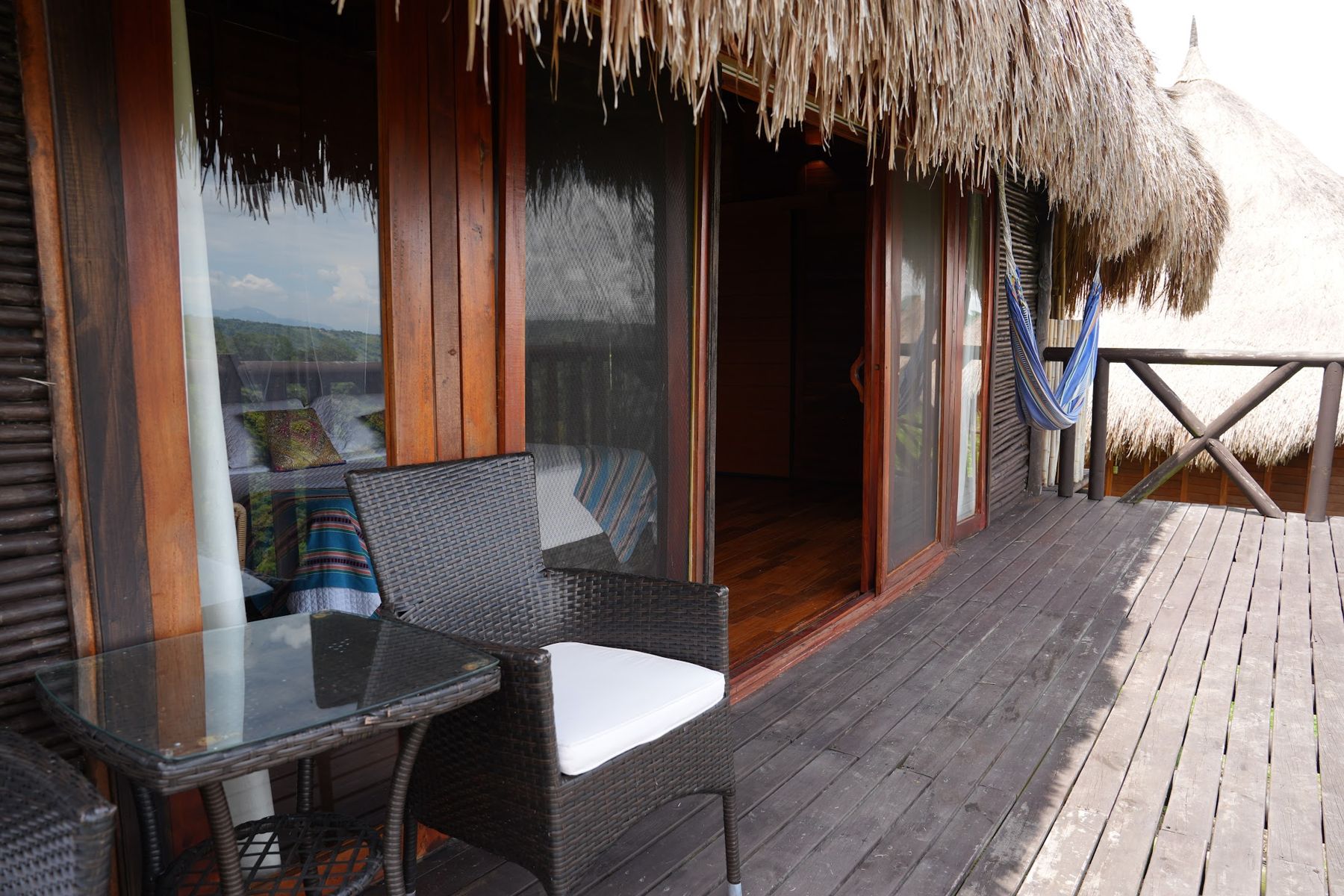 Terraza con hamaca